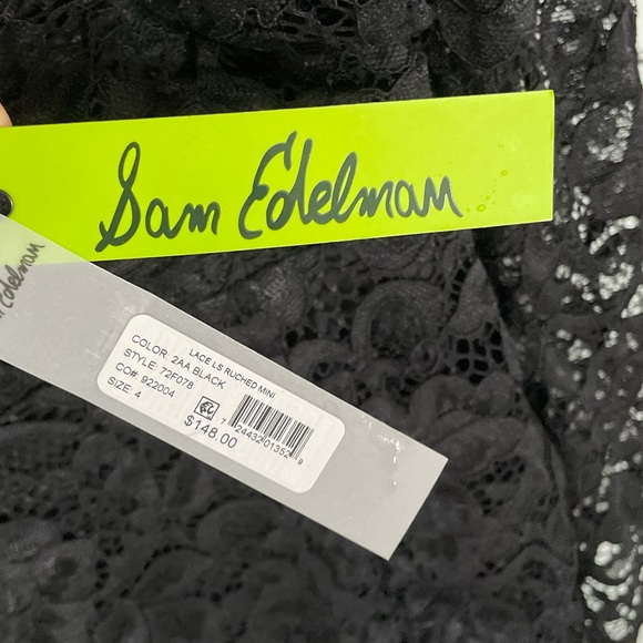 Sam Edelman Ruched Long Sleeve Lace Mini Dress - Picture 14 of 14